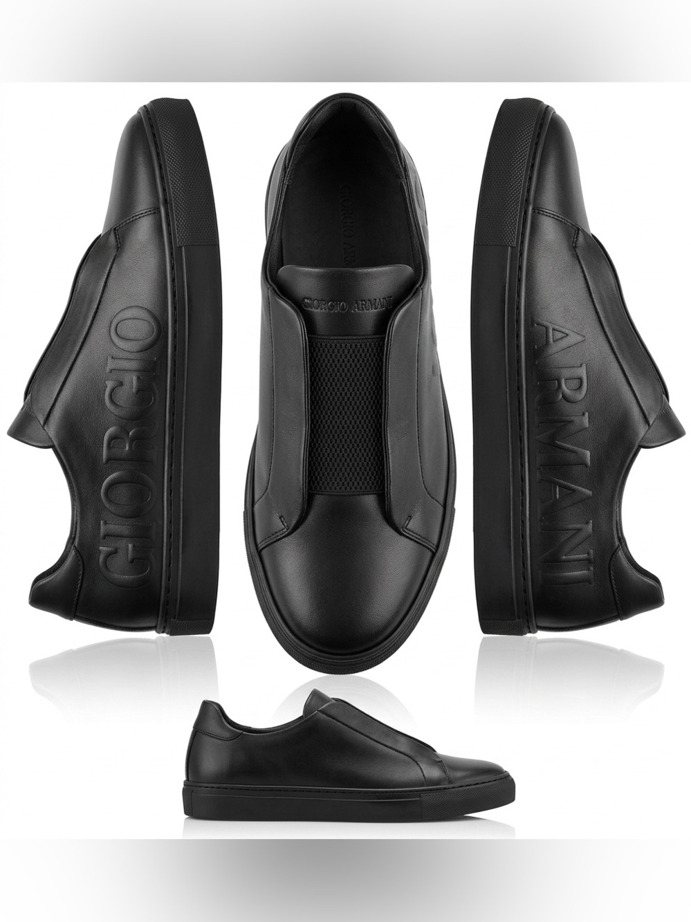 Giorgio Armani Men's Black Slip-On Sneaker